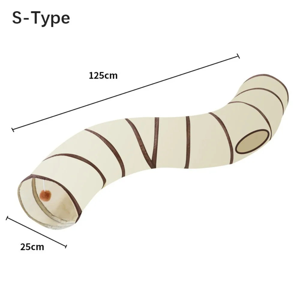 Foldable Cat Tunnel Tube - Breathable Play Nest and Training Toy