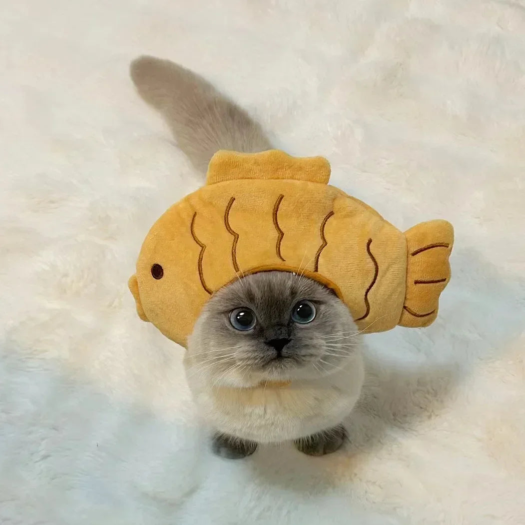Bear Ear Pet Hat - Warm Woven Head Cover for Cats and Puppies