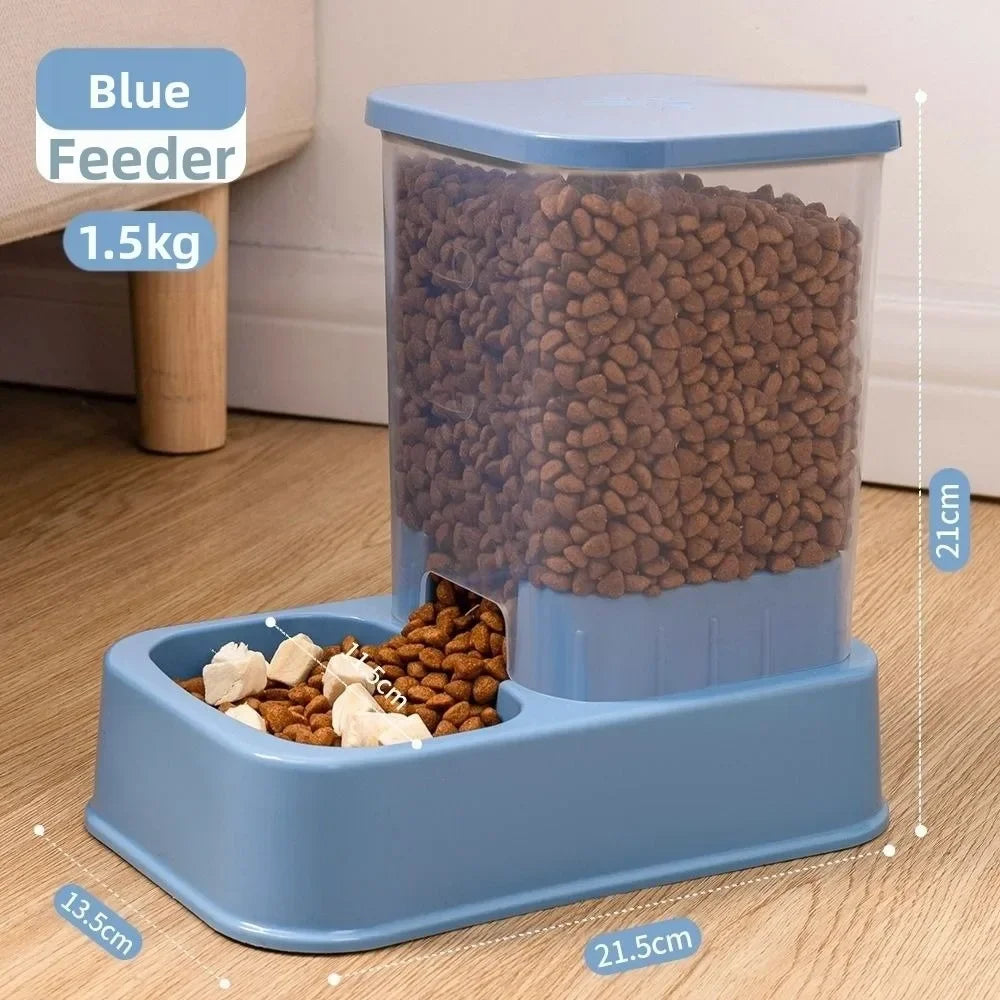 800mL Automatic Pet Feeder Set - Food Bowl and Water Dispenser