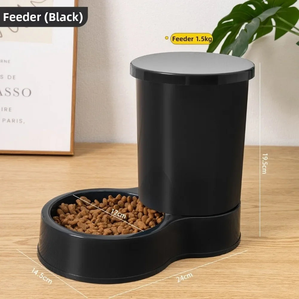 800mL Automatic Pet Feeder Set - Food Bowl and Water Dispenser