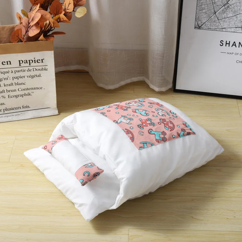 Removable Cat Cave Bed House - Cosy Enclosed Nest for Cats and Dogs