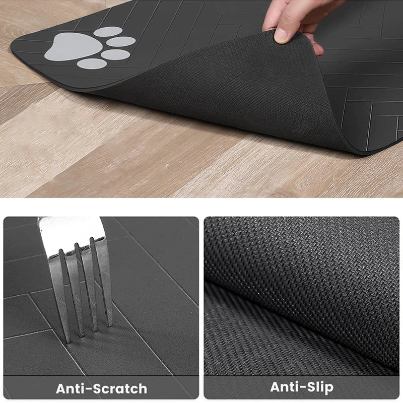 Absorbent Pet Feeding Mat - Quick Dry Placemat with Rubber Backing