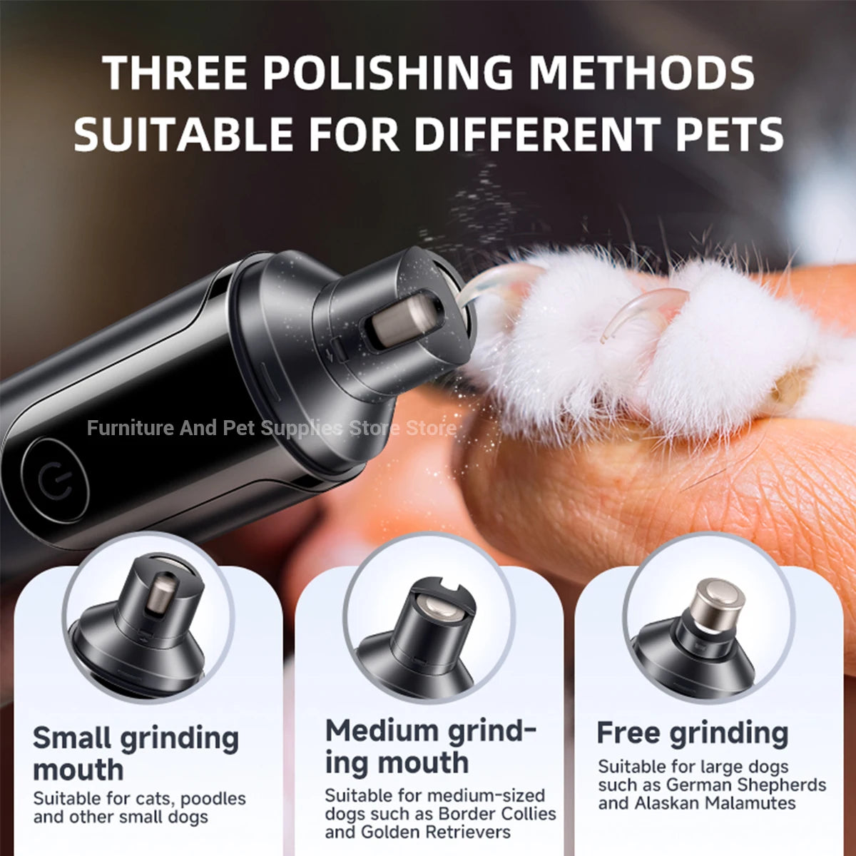 Electric Dog Nail Grinder - USB Rechargeable Quiet Nail Trimmer