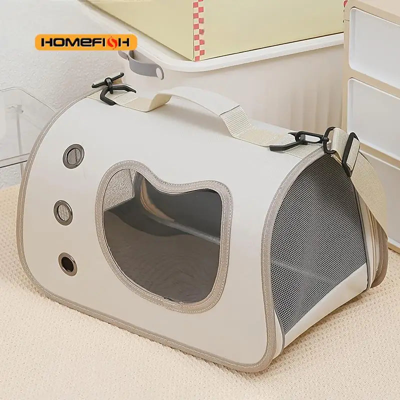 Foldable Pet Shoulder Carrier - Breathable Bag for Cats and Small Dogs