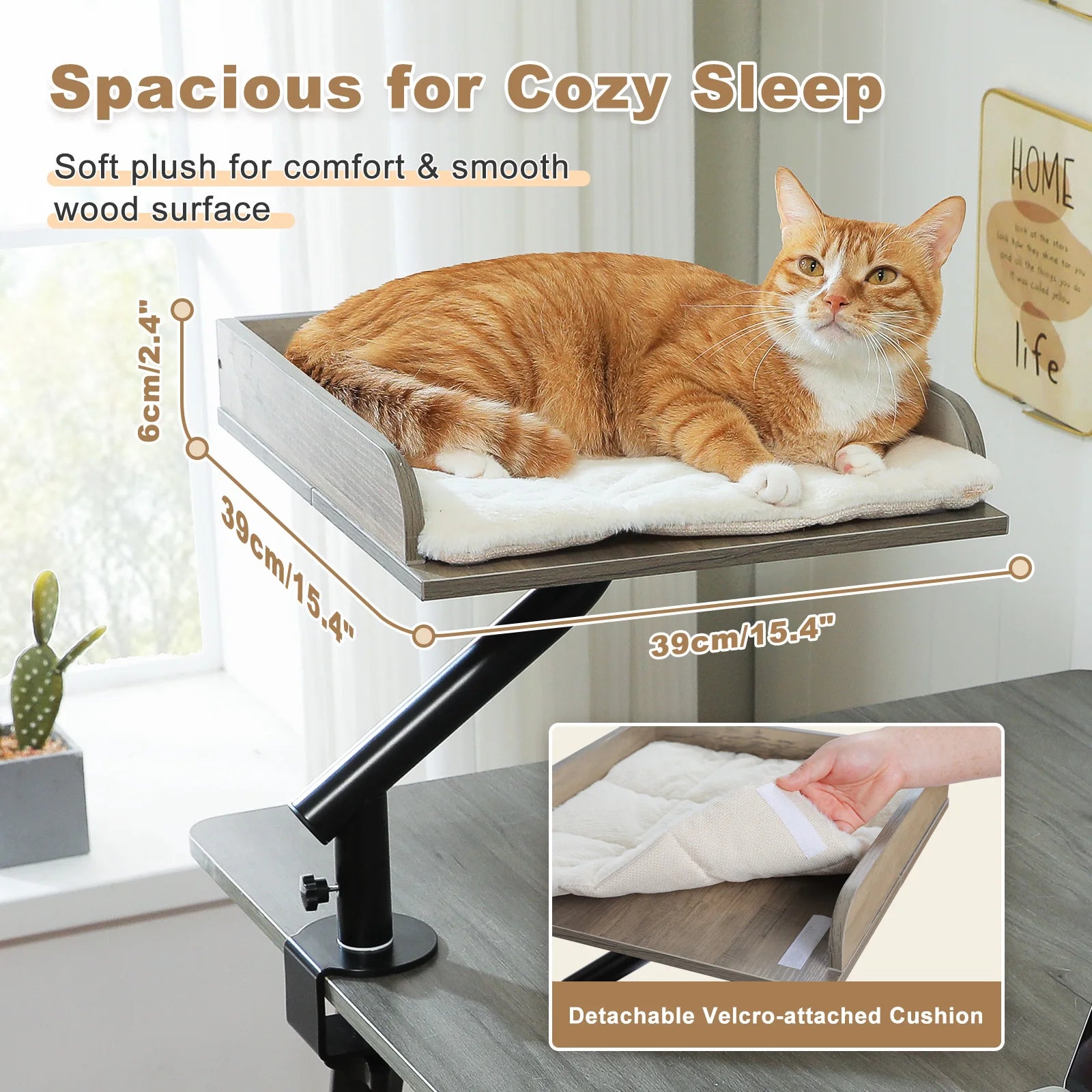 Rotatable Cat Desk Bed - 360 Degree Adjustable Hammock Stand