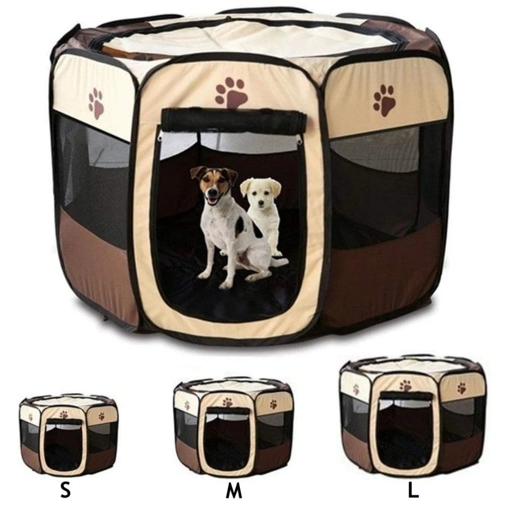 Foldable Pet Tent - Detachable Cat Nest and Dog Enclosure