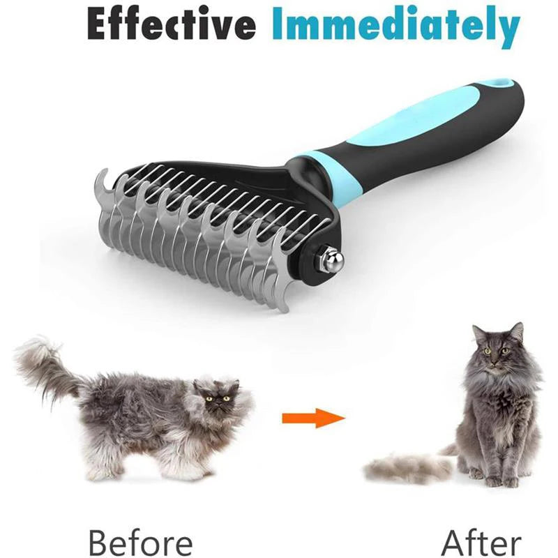 Professional Dog Grooming Brush - Deshedding Comb for Thick Coats