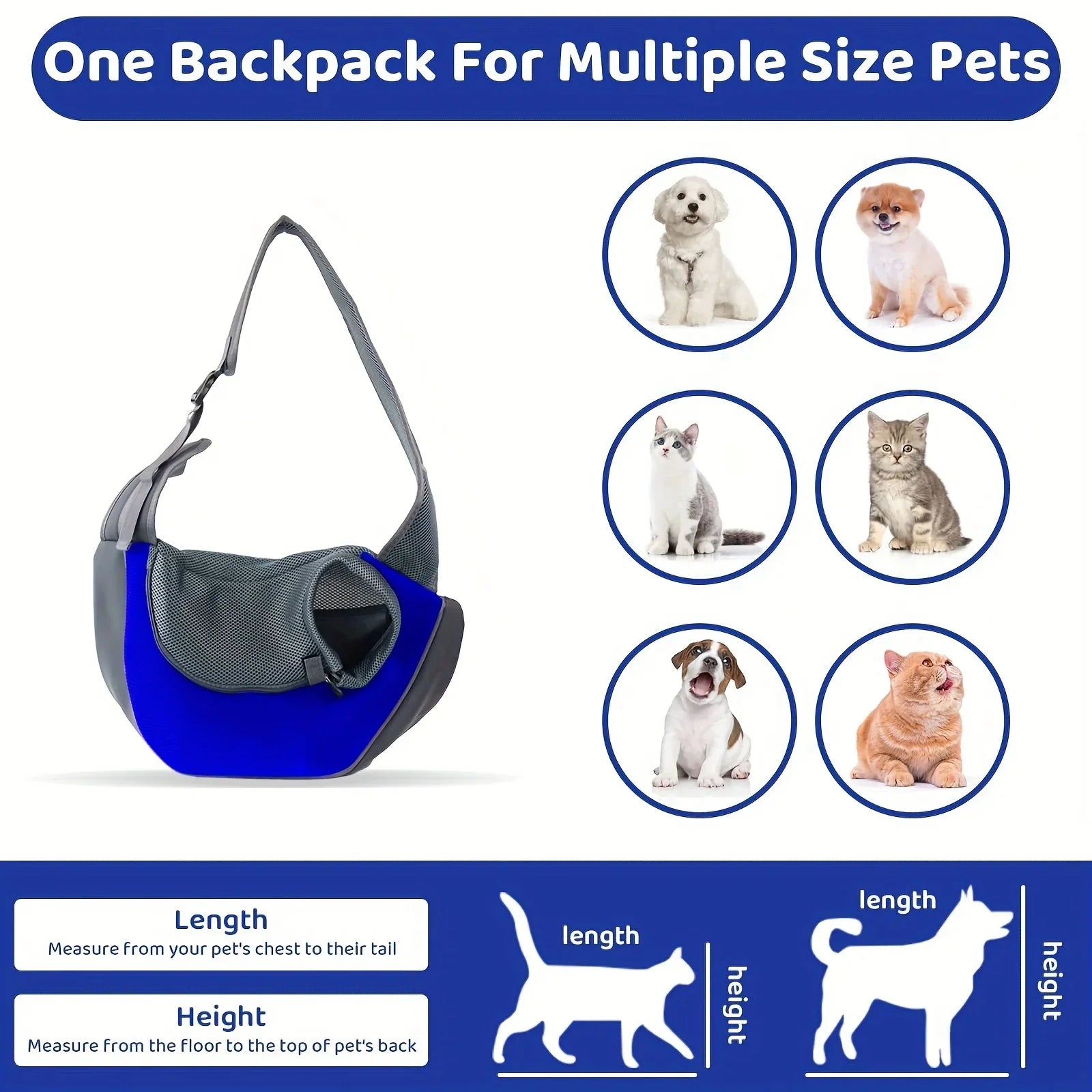 Dog Sling Carrier - Breathable Mesh Crossbody Bag for Puppies