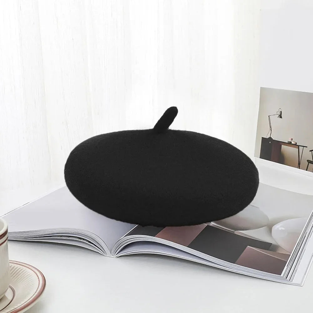Wool Pet Beret - Adjustable Hat for Cats and Small Dogs
