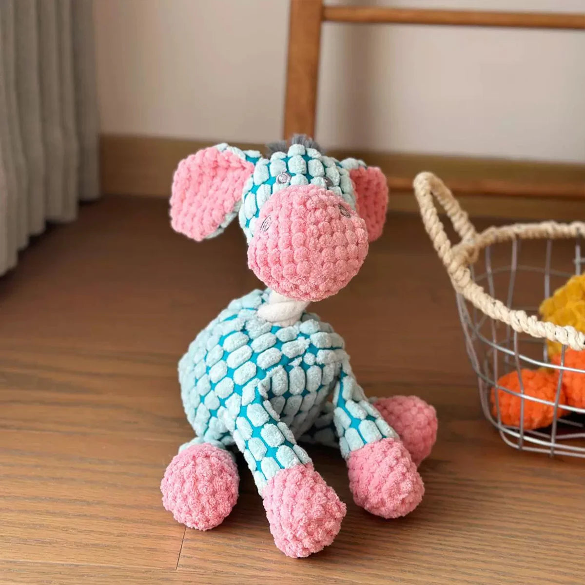 Donkey Plush Dog Toy - Squeaky Teething Toy for Puppies
