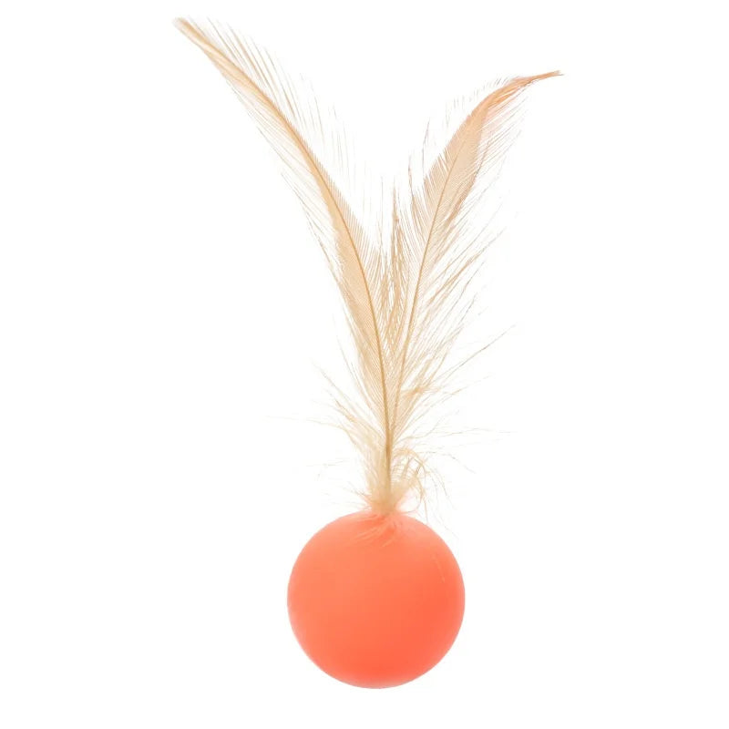 Cat Feather Ball Toy - Interactive Bouncing Chase Toy for Kittens