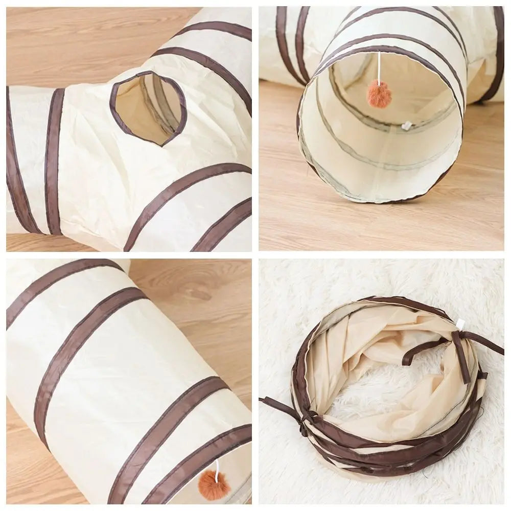 Foldable Cat Tunnel Tube - Breathable Play Nest and Training Toy