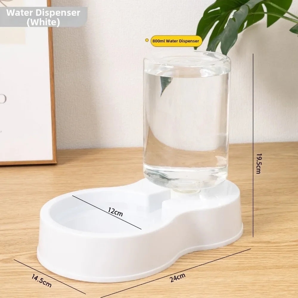 800mL Automatic Pet Feeder Set - Food Bowl and Water Dispenser