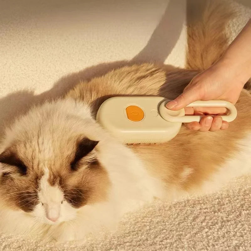 3-in-1 Electric Pet Grooming Brush - Steam Spray and Massage Comb