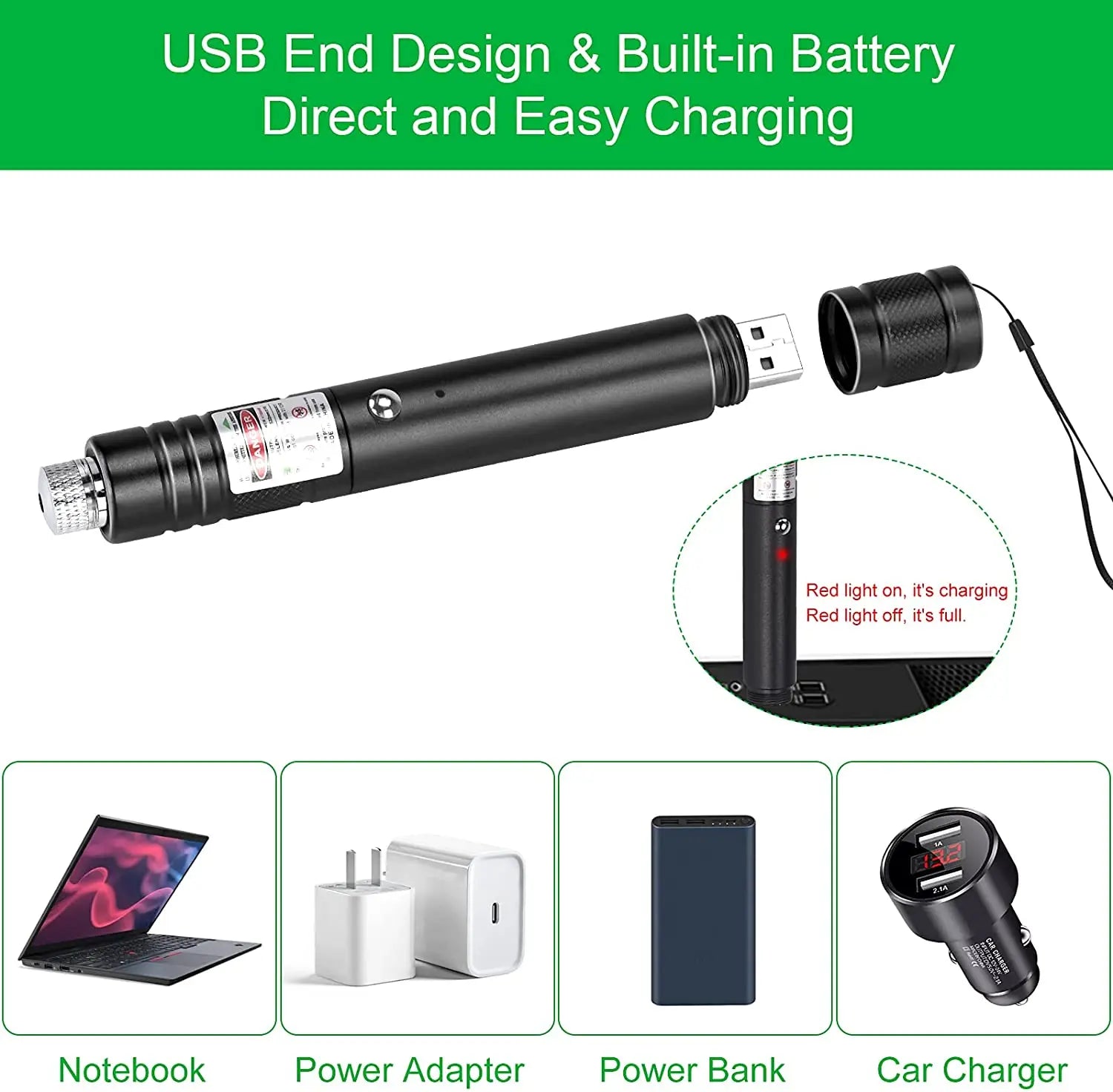 2-in-1 Cat Laser Pointer Keychain - Pocket Pointer with LED Torch