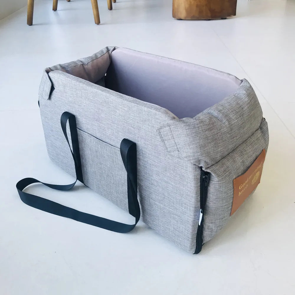 Center Console Dog Car Seat - Portable Travel Bed for Small Dogs