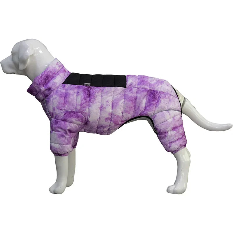 Padded Dog Winter Coat - Windproof Four-Leg Suit for Cold Weather