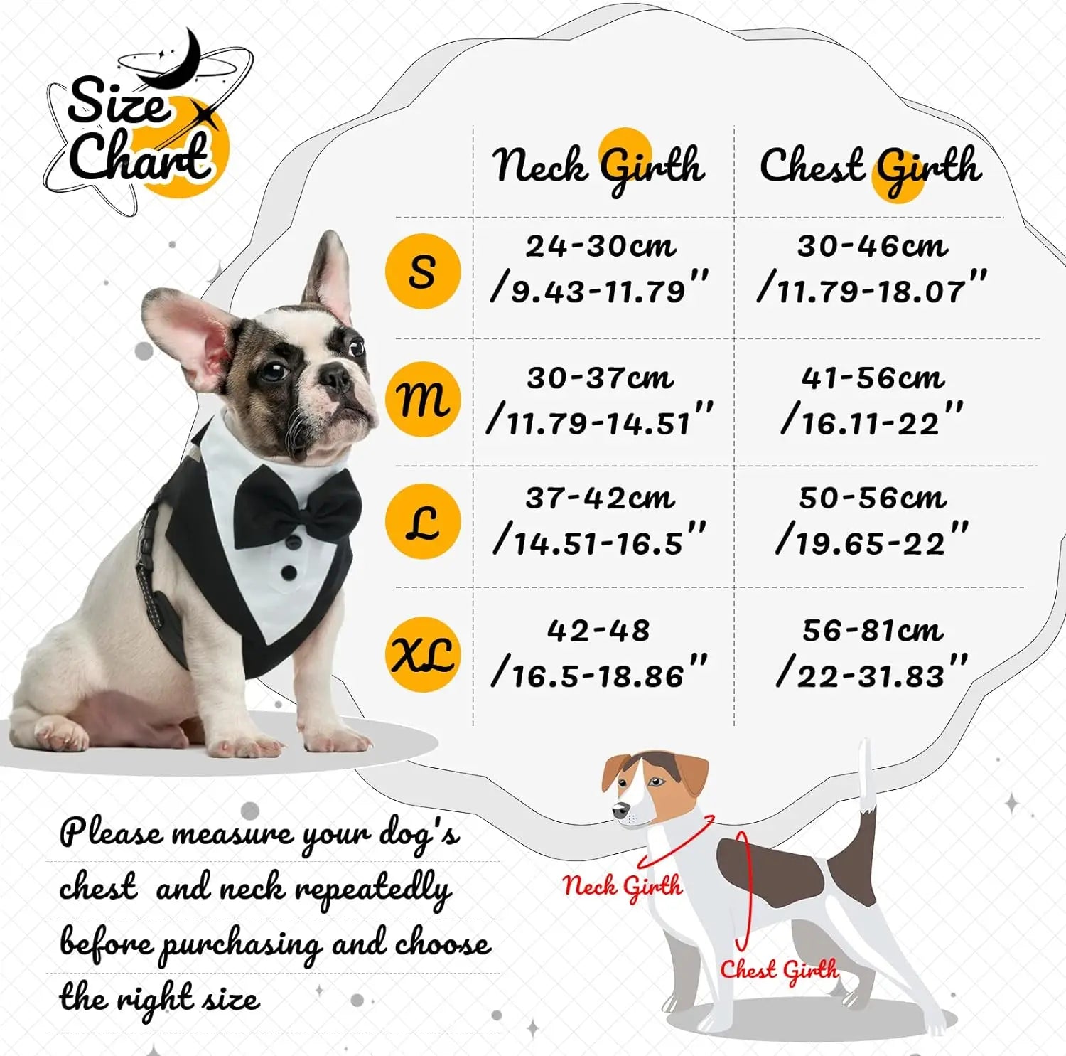 Dog Tuxedo Harness with Bow Tie - Adjustable Wedding Vest