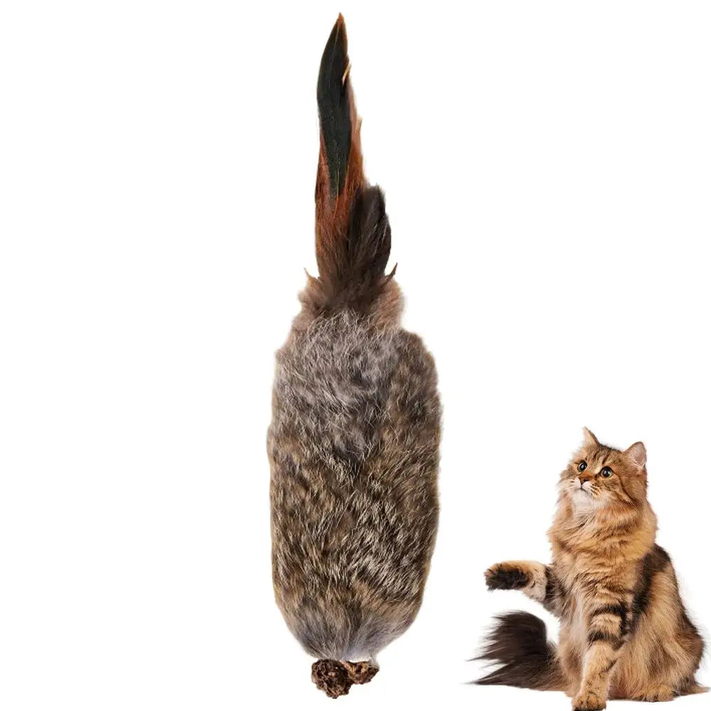 Faux Fur Cat Kicker Toy - Soft Plush Hunting Toy for Kittens