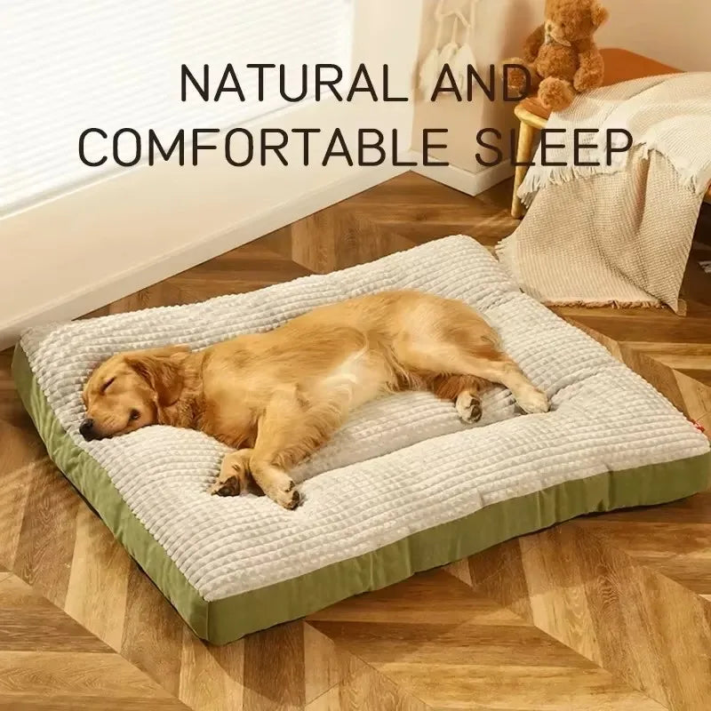 Washable Corduroy Dog Bed - Deep Sleep Cushion for Small to Large Dogs