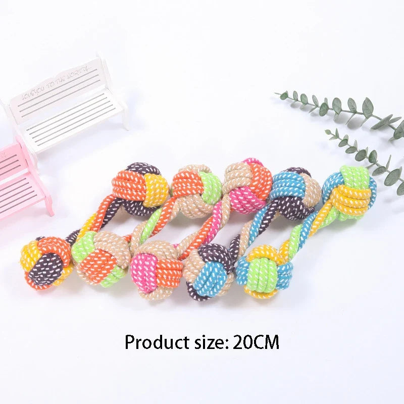 Cotton Rope Dog Ball - Dental Chew and Tug Toy for Puppies and Dogs