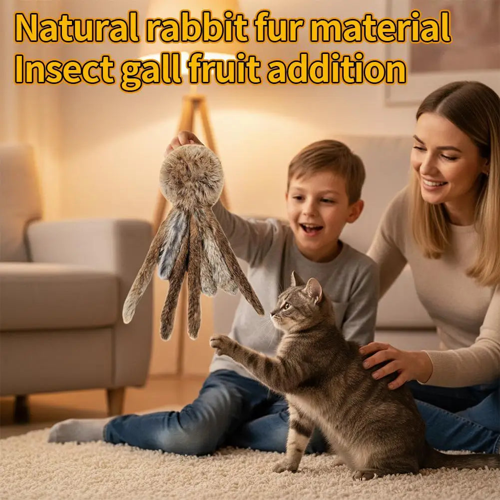 Faux Fur Cat Kicker Toy - Soft Plush Hunting Toy for Kittens