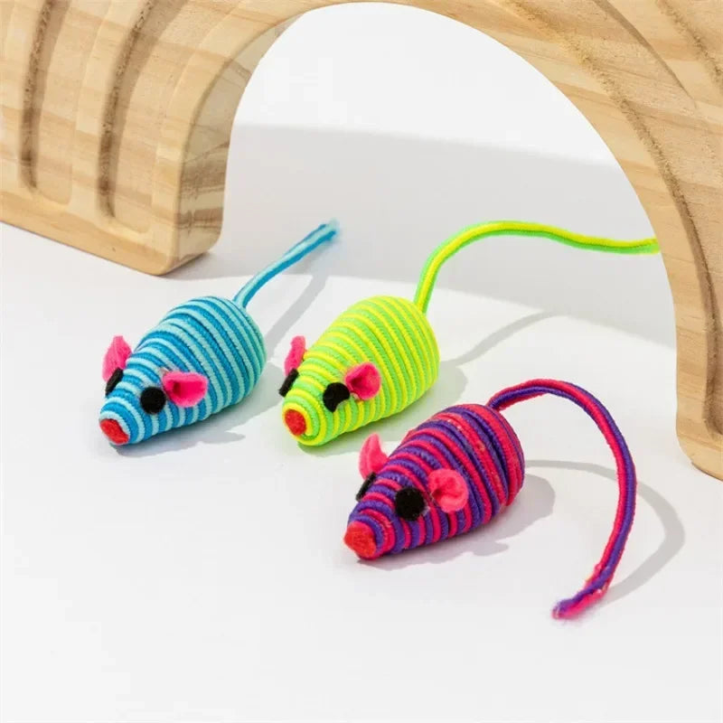 Winding Mouse Cat Toys 3 Pack - Interactive Chase Toys for Kittens