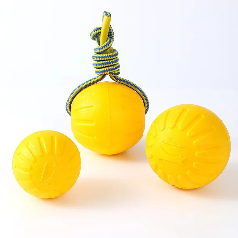 Floating EVA Dog Ball with Rope - Water Fetch and Tug Toy