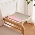 Wooden Cat Hammock - Cotton Canvas Hanging Bed with Plywood Frame