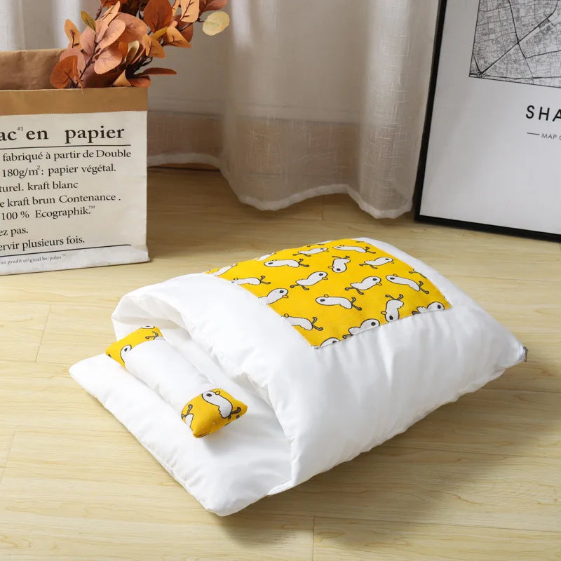 Removable Cat Cave Bed House - Cosy Enclosed Nest for Cats and Dogs