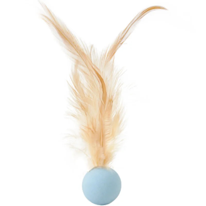 Cat Feather Ball Toy - Interactive Bouncing Chase Toy for Kittens