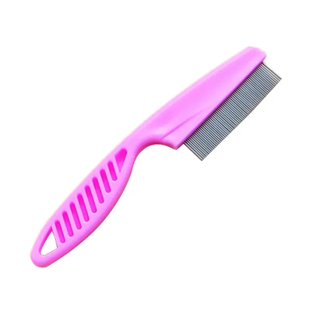 Stainless Steel Flea Comb - Fine Tooth Shedding Comb for Cats and Dogs