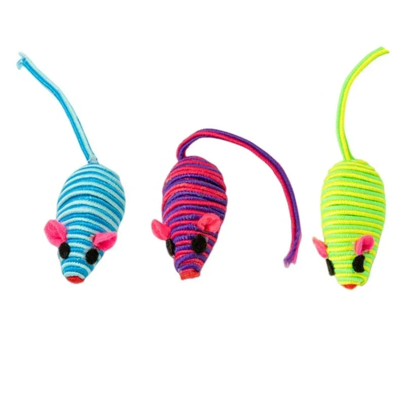 Winding Mouse Cat Toys 3 Pack - Interactive Chase Toys for Kittens