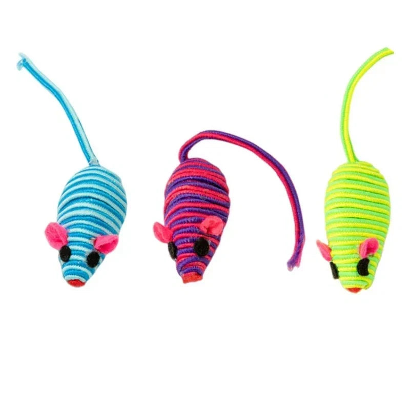 Winding Mouse Cat Toys 3 Pack - Interactive Chase Toys for Kittens