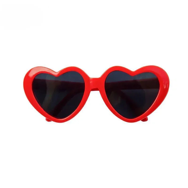 Heart-Shaped Pet Sunglasses - Photo Accessory for Dogs and Cats