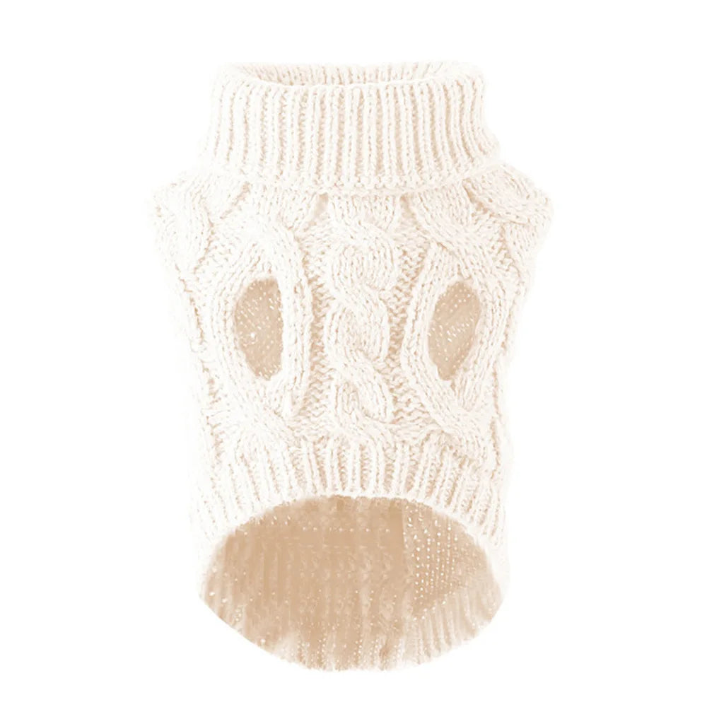 Cable Knit Dog Sweater - Warm Autumn and Winter Pullover