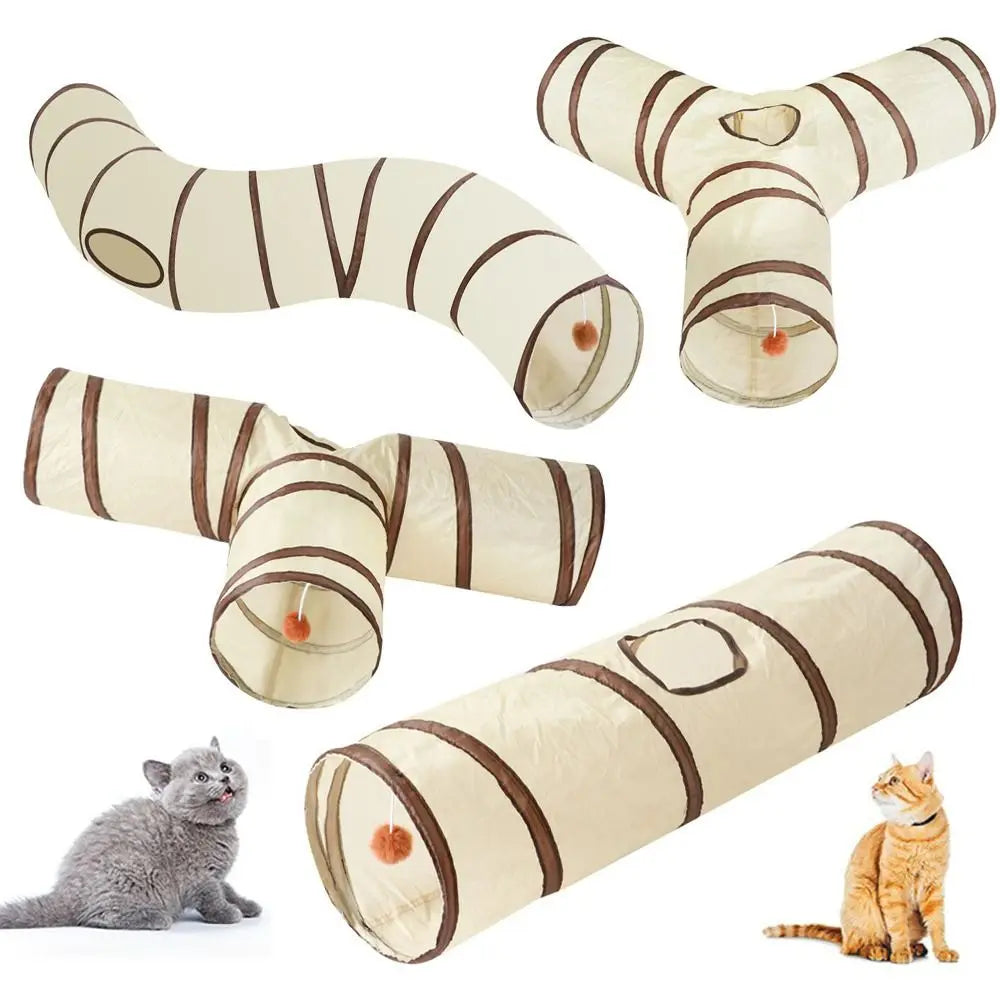 Foldable Cat Tunnel Tube - Breathable Play Nest and Training Toy