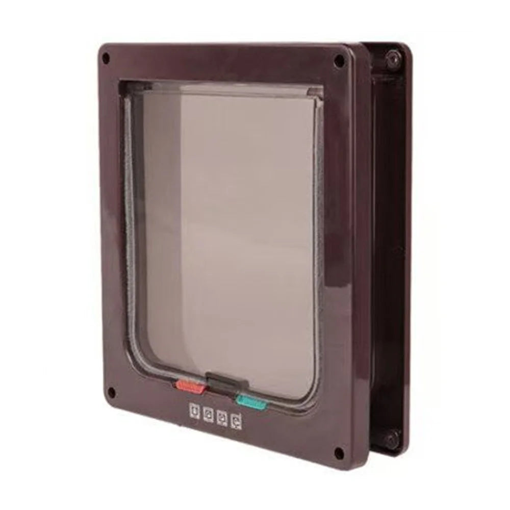 Magnetic Cat Flap Door - 4-Way Lock Pet Gate for Doors and Windows