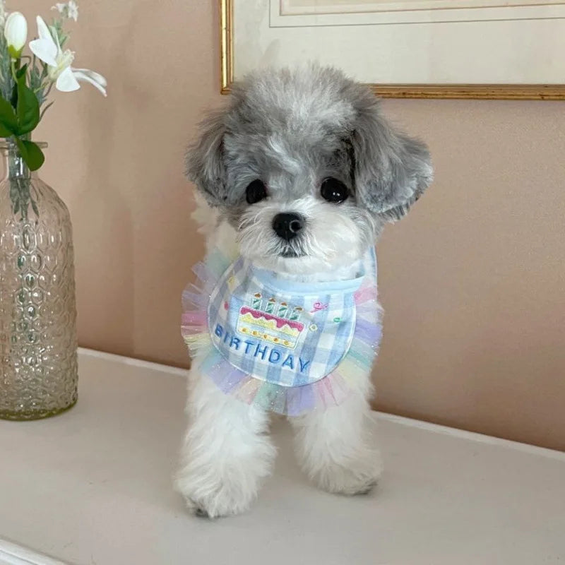 Pet Birthday Set - Party Hat and Bib Bandana for Dogs and Cats