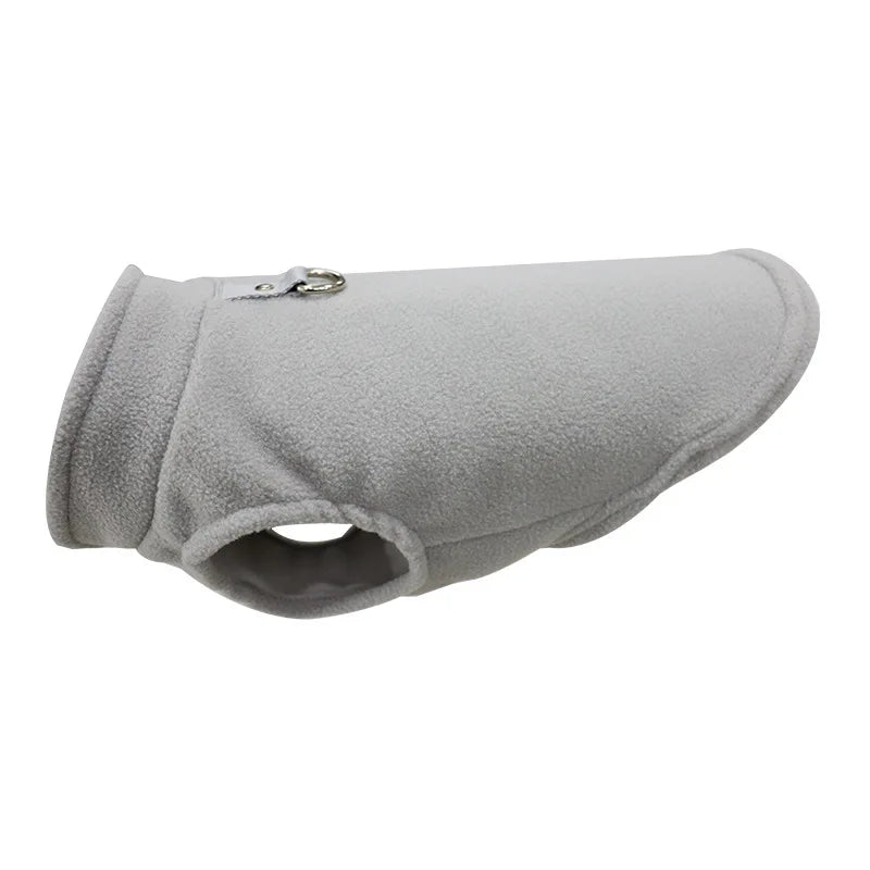 Fleece Dog Vest with Built-In D-Ring - Warm Coat and Harness in One