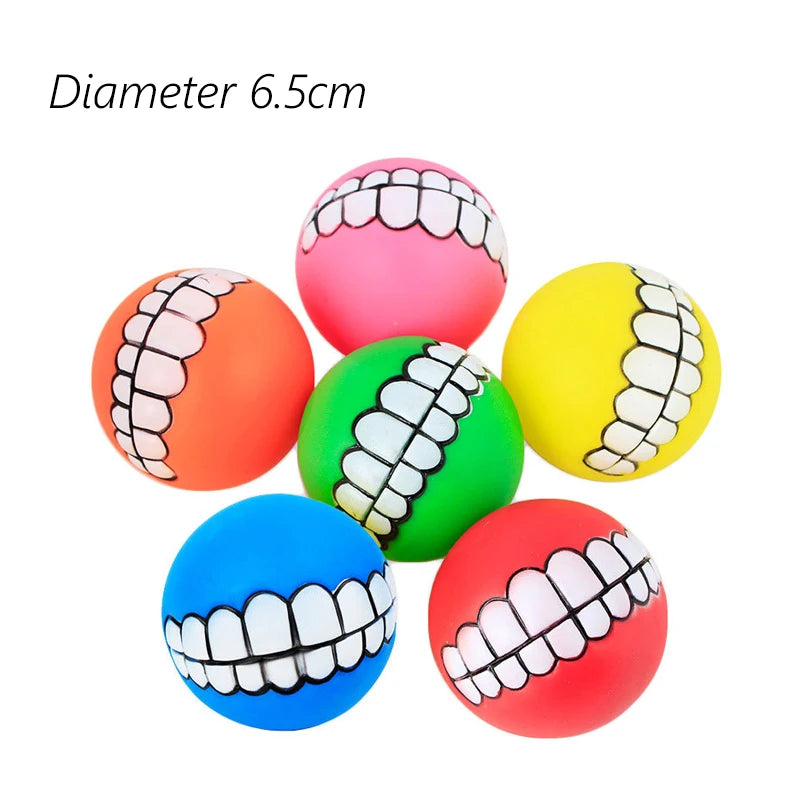 Squeaky Rubber Dog Ball 6cm - Chew and Fetch Toy for Small Dogs