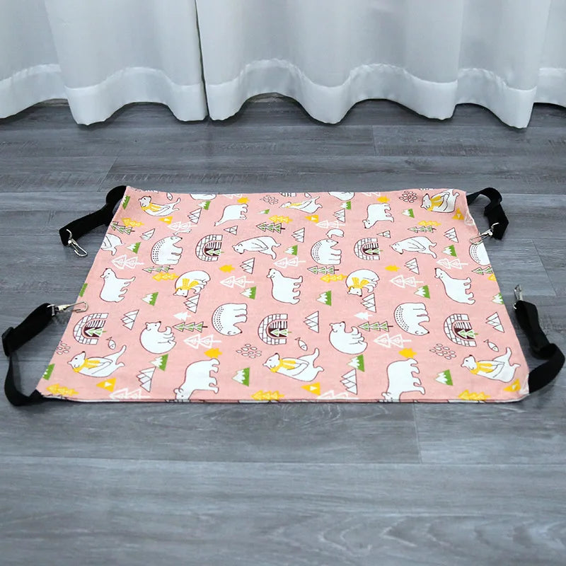 Hanging Cat Cage Hammock - Double-Sided Bed with Adjustable Straps