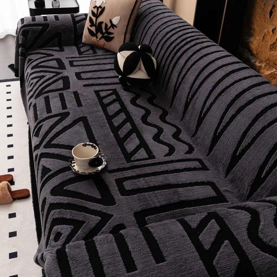 Boho Sofa Cover for Pets - Non-Slip Woven Couch Protector Blanket