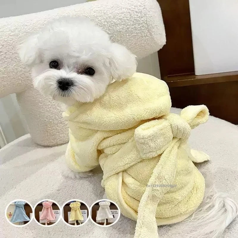 Absorbent Dog Bathrobe Towel - Fast Drying Robe for Small and Medium Dogs
