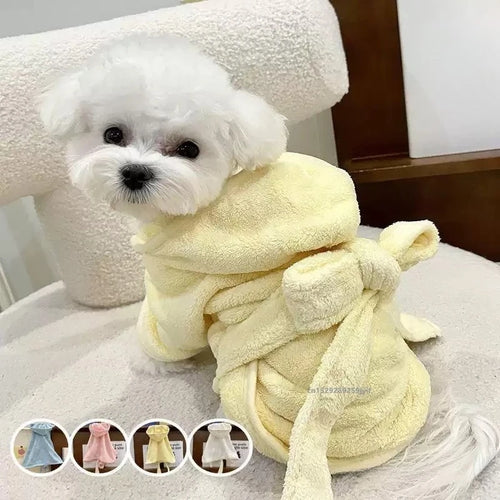 Absorbent Dog Bathrobe Towel - Fast Drying Robe for Small and Medium Dogs