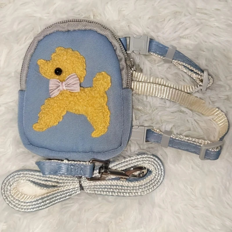 Dog Backpack Harness with Leash - Adjustable Saddle Bag Vest
