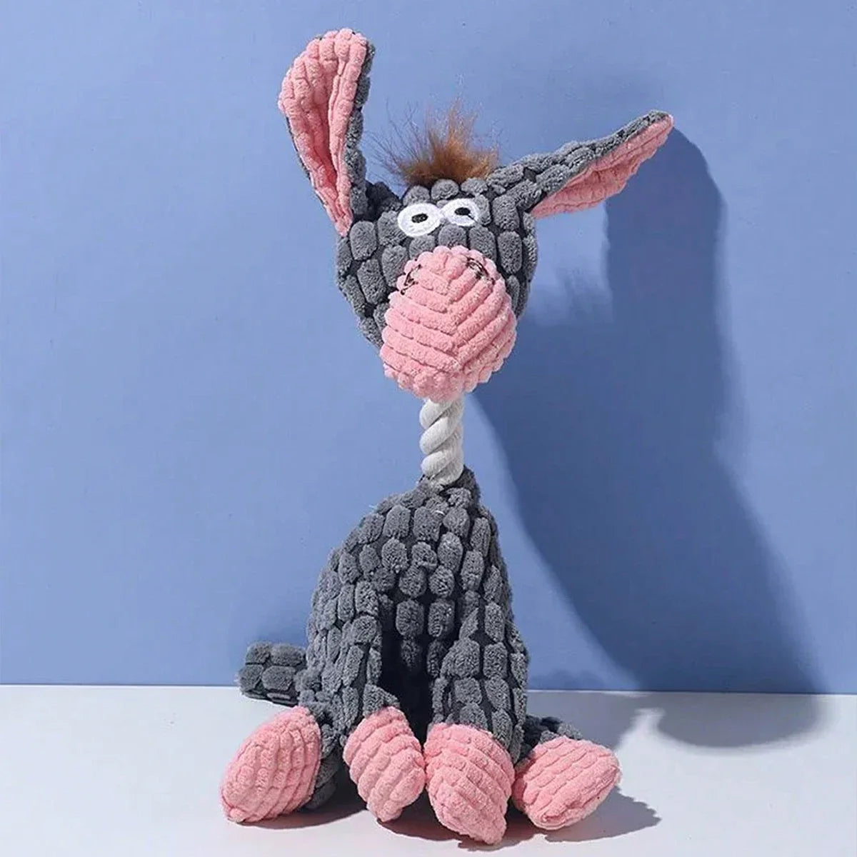 Donkey Plush Dog Toy - Squeaky Teething Toy for Puppies