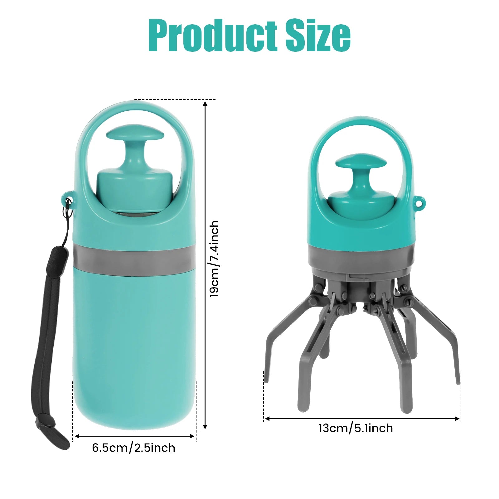 Portable Dog Poop Scooper with Built-In Waste Bag Dispenser