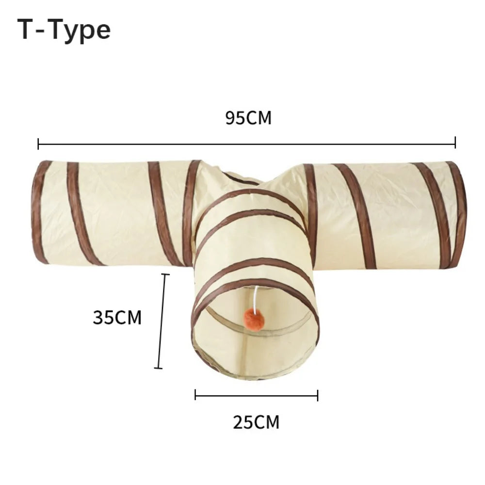 Foldable Cat Tunnel Tube - Breathable Play Nest and Training Toy