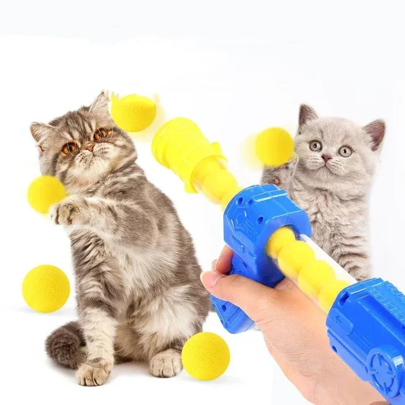Interactive Cat Pompom Launcher - Chase & Pounce Teaser Toy